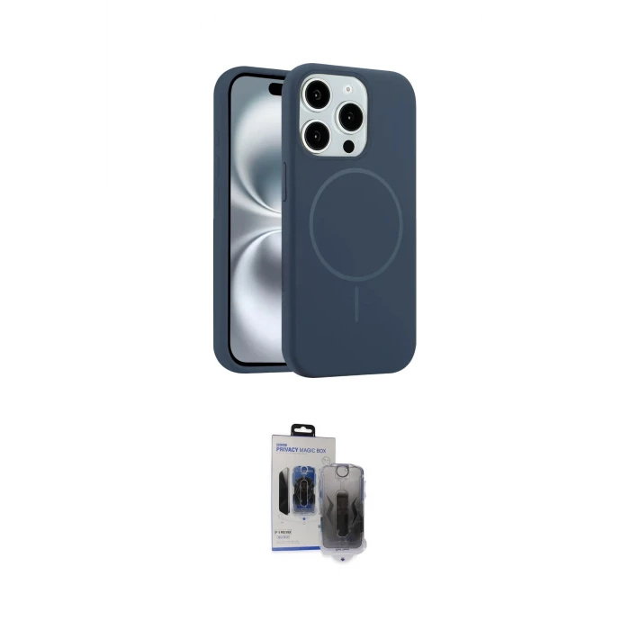 ieg™ iPhone 15 Pro Max Kılıf Yankı Form Serisi - Siyah Vanessa Magic Hayalet Cam