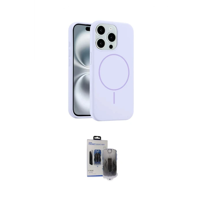 ieg™ iPhone 15 Pro Max Kılıf Yankı Form Serisi - Siyah Vanessa Magic Hayalet Cam