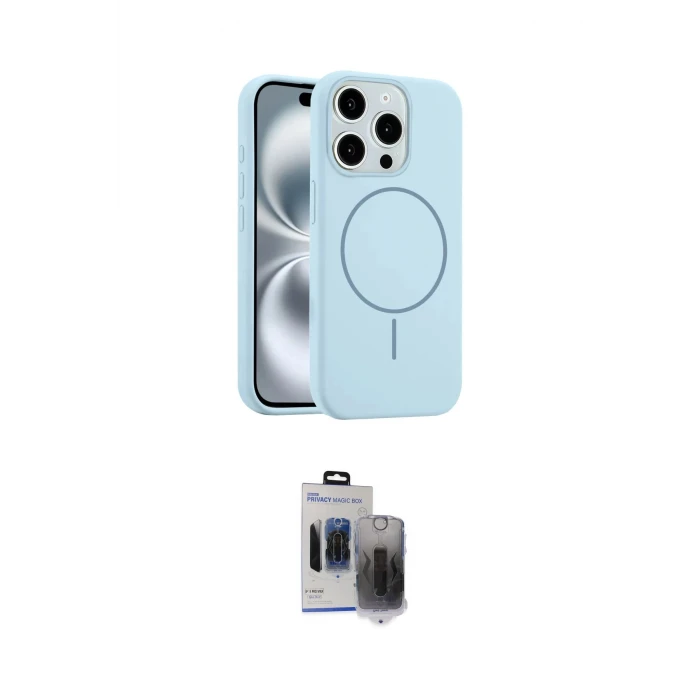 ieg™ iPhone 15 Pro Max Kılıf Yankı Form Serisi - Siyah Vanessa Magic Hayalet Cam