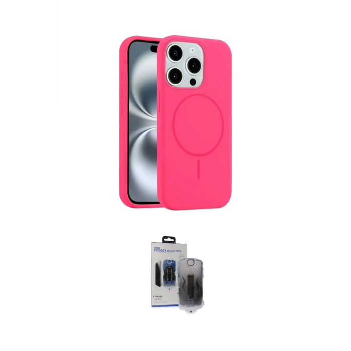 ieg™ iPhone 15 Pro Max Kılıf Yankı Form Serisi - Siyah Vanessa Magic Hayalet Cam