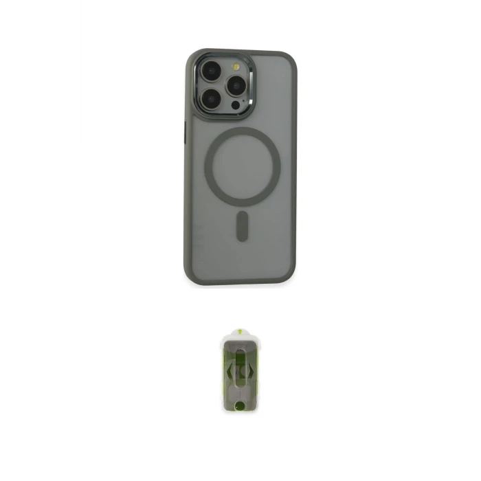 ieg™ iPhone 15 Pro Max Kılıf Yankı Işık Özel Seri - Siyah Joko Magic 5D Hayalet Cam