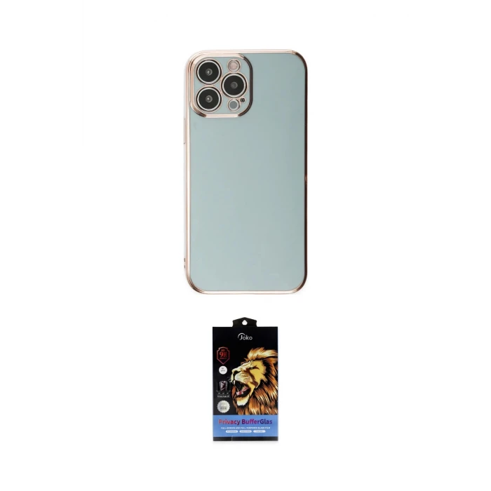 ieg™ iPhone 15 Pro Max Kılıf Yankı Serisi - Siyah Buffer Hayalet Cam Ekran Koruyucu