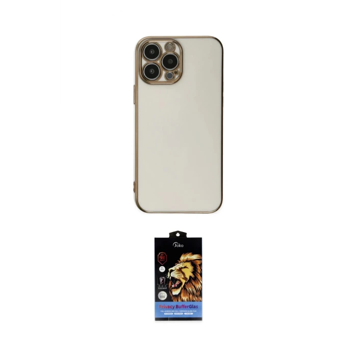 ieg™ iPhone 15 Pro Max Kılıf Yankı Serisi - Siyah Buffer Hayalet Cam Ekran Koruyucu