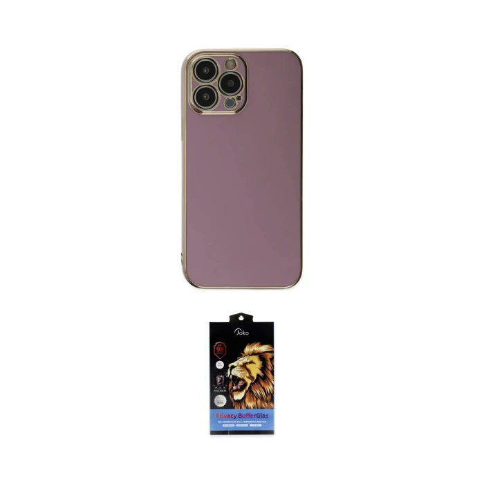ieg™ iPhone 15 Pro Max Kılıf Yankı Serisi - Siyah Buffer Hayalet Cam Ekran Koruyucu