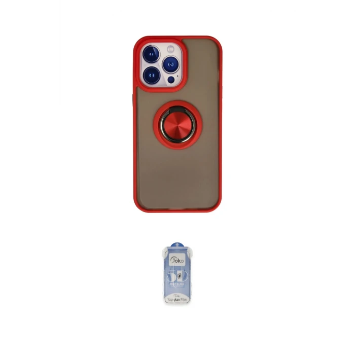 ieg™ iPhone 15 Pro Max Kılıf Yörünge Çizgi - Siyah Joko Magic 5D Cam