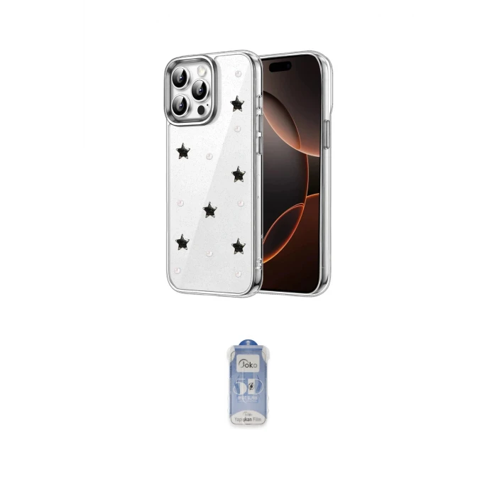 ieg™ iPhone 15 Pro Max Kılıf Yörünge Form - Siyah Joko Magic 5D Cam