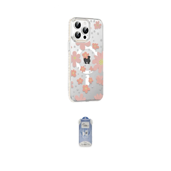 ieg™ iPhone 15 Pro Max Kılıf Yörünge Işık Prime - Siyah Joko Magic 5D Cam