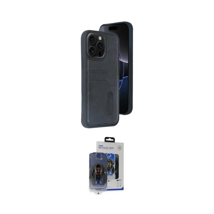 ieg™ iPhone 15 Pro Max Kılıf Yörünge Işık Serisi - Siyah Vanessa Magic Cam