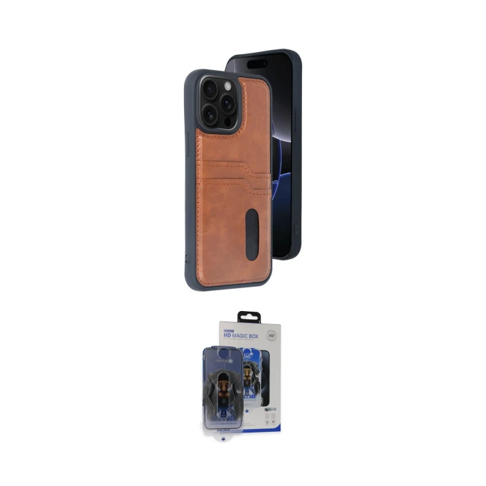 ieg™ iPhone 15 Pro Max Kılıf Yörünge Işık Serisi - Siyah Vanessa Magic Cam