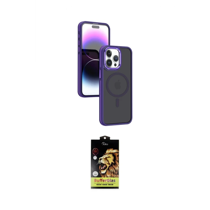 ieg™ iPhone 15 Pro Max Kılıf Yörünge Klasik - Siyah Buffer Cam Ekran Koruyucu