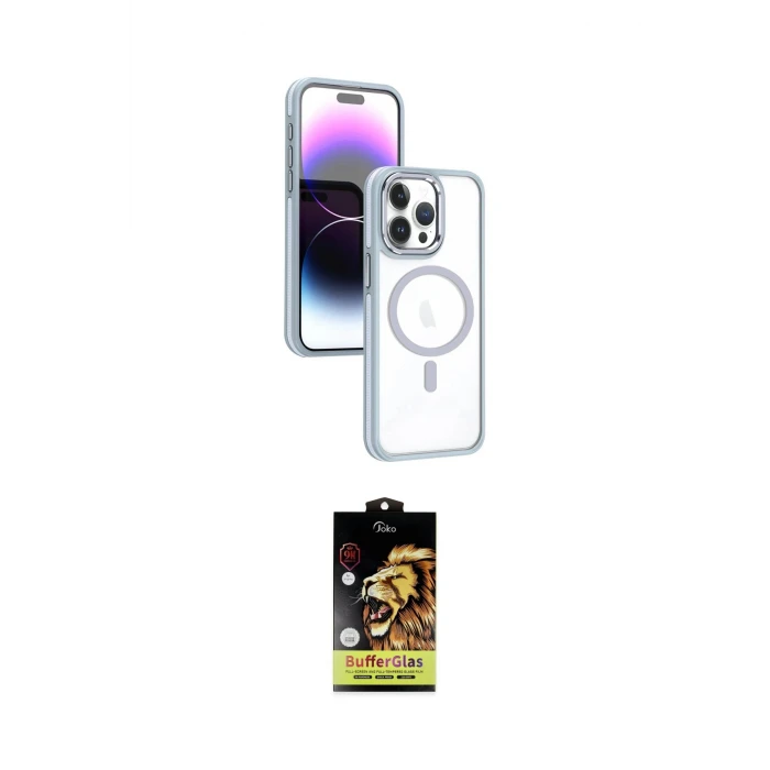 ieg™ iPhone 15 Pro Max Kılıf Yörünge Klasik - Siyah Buffer Cam Ekran Koruyucu