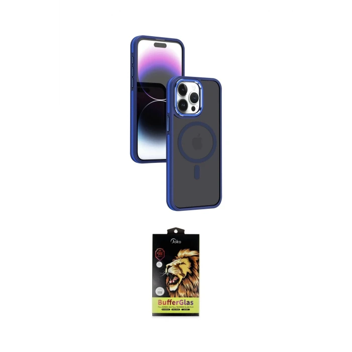 ieg™ iPhone 15 Pro Max Kılıf Yörünge Klasik - Siyah Buffer Cam Ekran Koruyucu