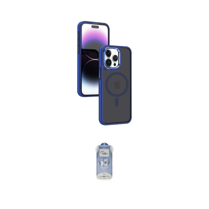 ieg™ iPhone 15 Pro Max Kılıf Yörünge Klasik - Siyah Joko Magic 5D Cam
