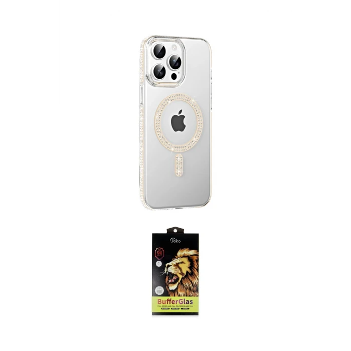 ieg™ iPhone 15 Pro Max Kılıf Yörünge Koleksiyonu - Siyah Buffer Cam Ekran Koruyucu