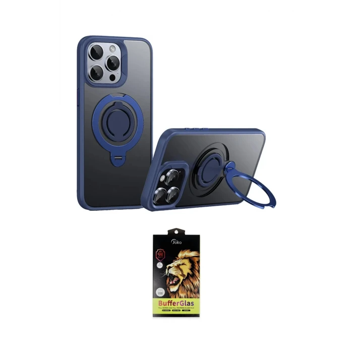 ieg™ iPhone 15 Pro Max Kılıf Zirve Çizgi Prime - Siyah Buffer Cam Ekran Koruyucu