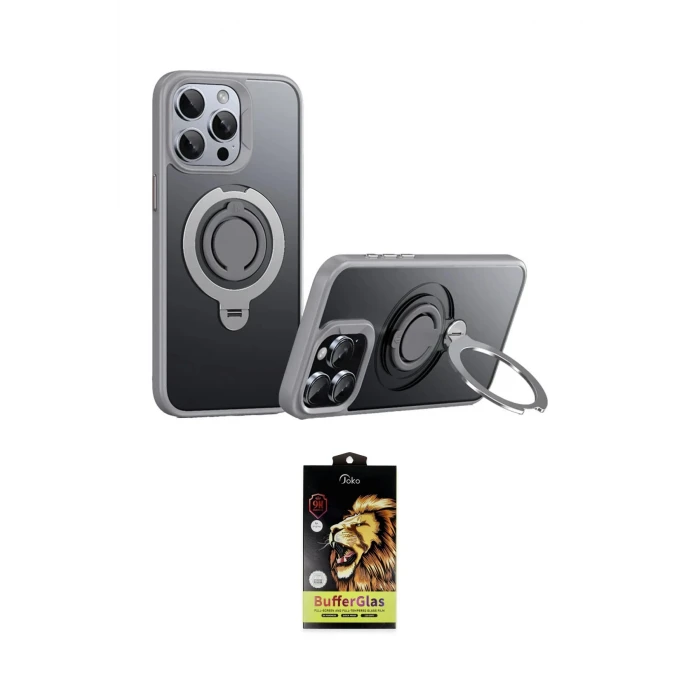 ieg™ iPhone 15 Pro Max Kılıf Zirve Çizgi Prime - Siyah Buffer Cam Ekran Koruyucu