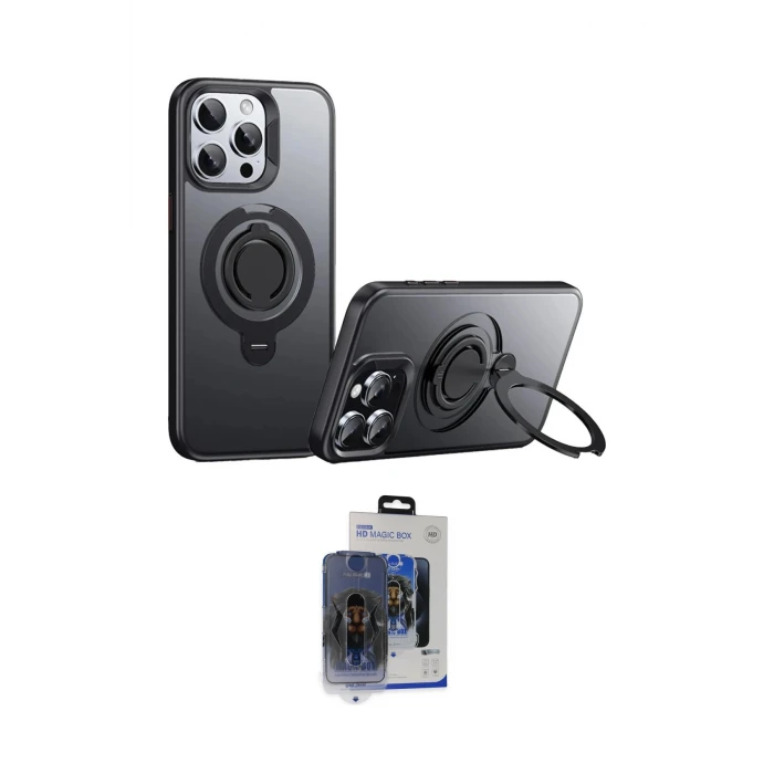 ieg™ iPhone 15 Pro Max Kılıf Zirve Çizgi Prime - Siyah Vanessa Magic Cam