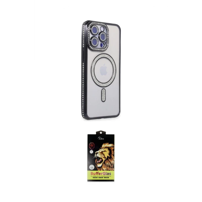 ieg™ iPhone 15 Pro Max Kılıf Zirve Doku Prime - Siyah Buffer Cam Ekran Koruyucu
