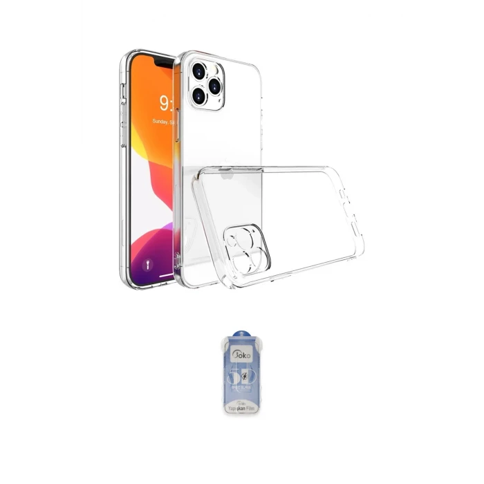 ieg™ iPhone 15 Pro Max Kılıf Zirve Doku - Siyah Joko Magic 5D Cam