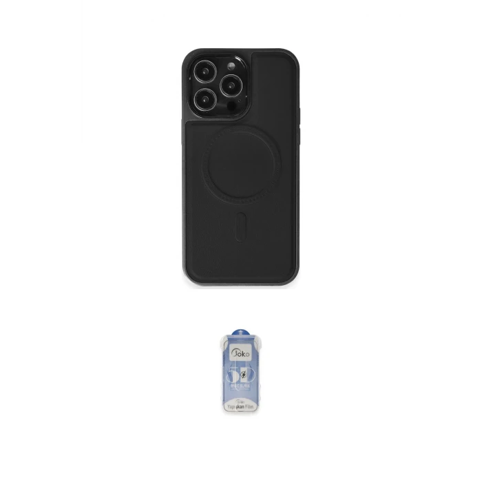 ieg™ iPhone 15 Pro Max Kılıf Zirve Işık Serisi - Siyah Joko Magic 5D Cam