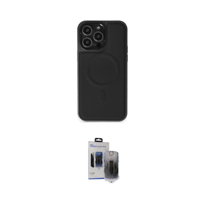 ieg™ iPhone 15 Pro Max Kılıf Zirve Işık Serisi - Siyah Vanessa Magic Hayalet Cam