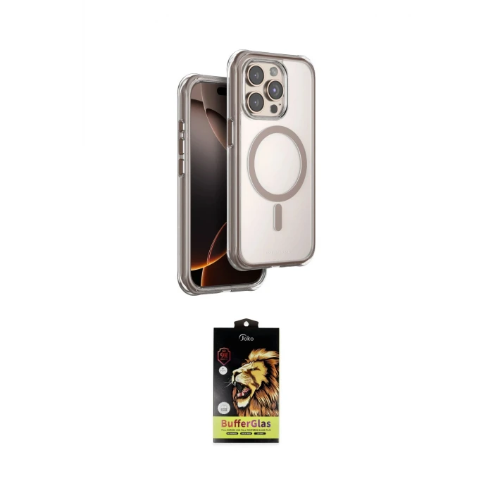 ieg™ iPhone 15 Pro Max Kılıf Zirve Klasik Prime - Siyah Buffer Cam Ekran Koruyucu