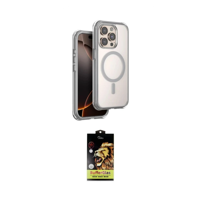 ieg™ iPhone 15 Pro Max Kılıf Zirve Klasik Prime - Siyah Buffer Cam Ekran Koruyucu