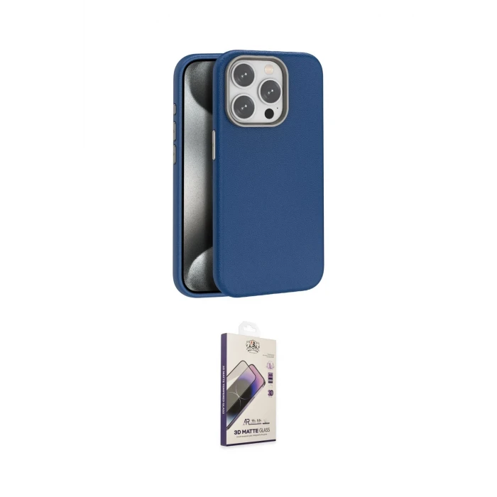 ieg™ iPhone 15 Pro Max Kılıf Zirve Modern Prime - Siyah Bilvis 3D Mat Cam Ekran Koruyucu