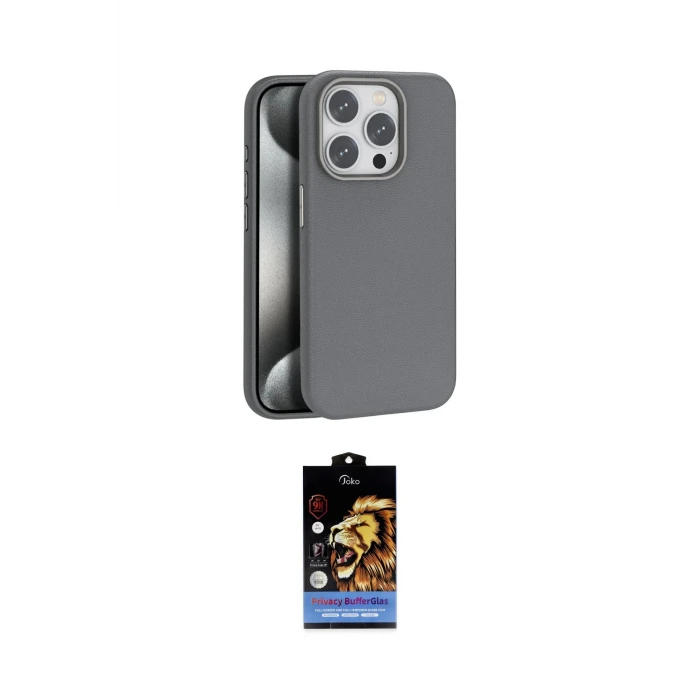 ieg™ iPhone 15 Pro Max Kılıf Zirve Modern Prime - Siyah Buffer Hayalet Cam Ekran Koruyucu