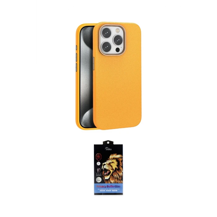 ieg™ iPhone 15 Pro Max Kılıf Zirve Modern Prime - Siyah Buffer Hayalet Cam Ekran Koruyucu