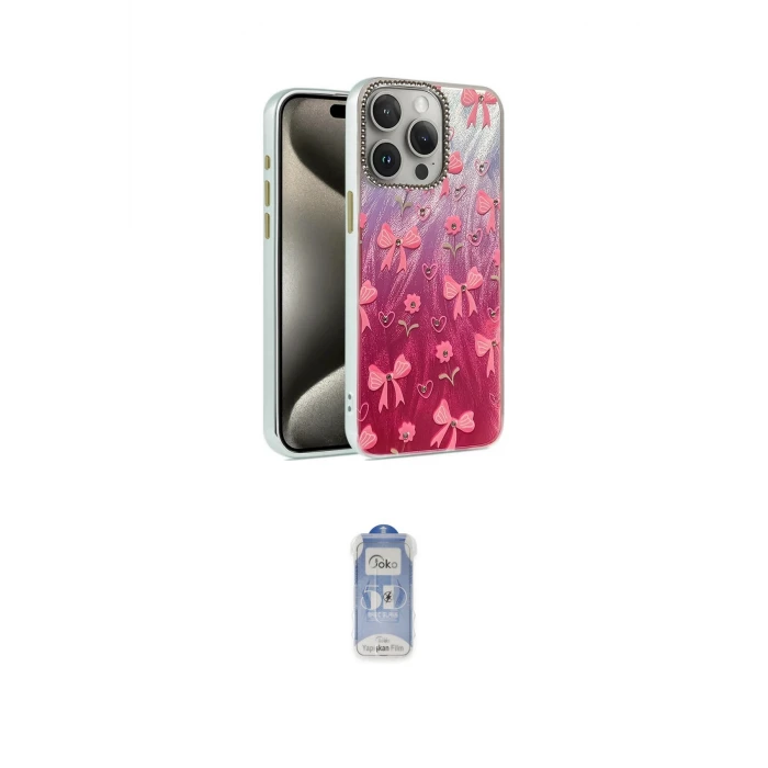 ieg™ iPhone 15 Pro Max Kılıf Zirve Modern Prime - Siyah Joko Magic 5D Cam
