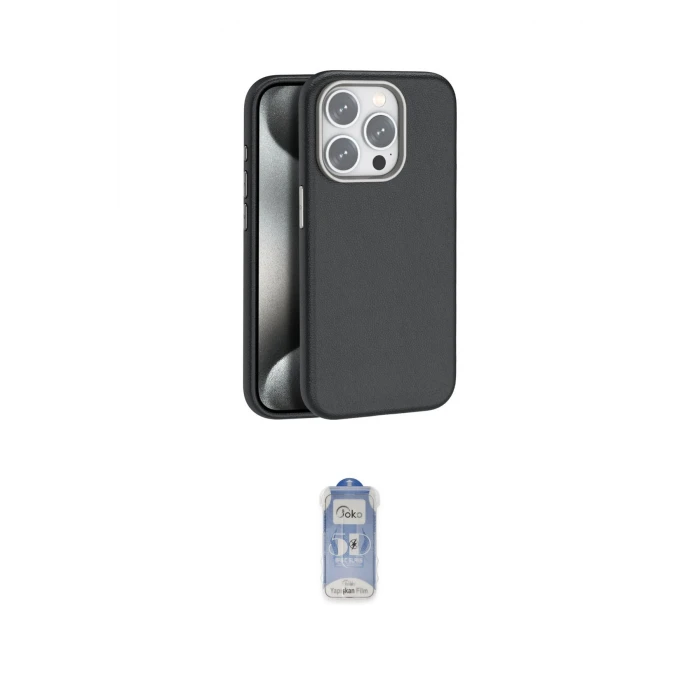 ieg™ iPhone 15 Pro Max Kılıf Zirve Modern Prime - Siyah Joko Magic 5D Cam