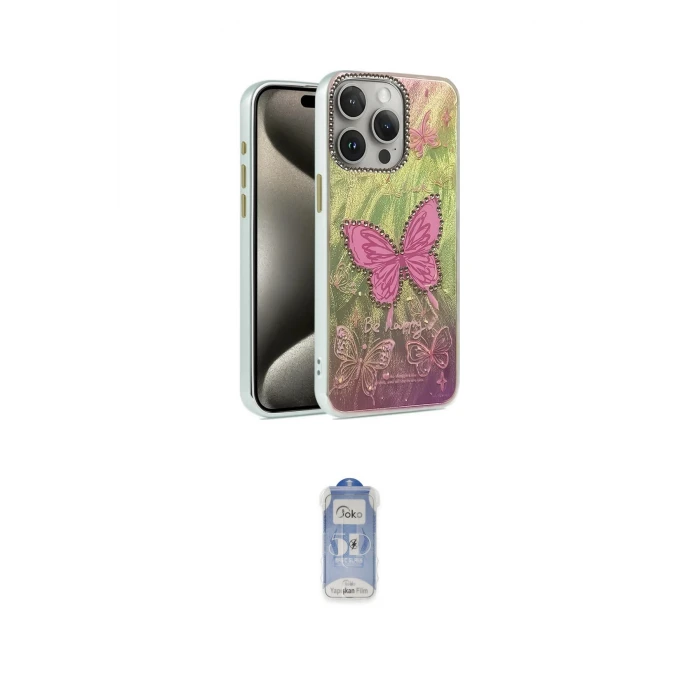 ieg™ iPhone 15 Pro Max Kılıf Zirve Modern Prime - Siyah Joko Magic 5D Cam