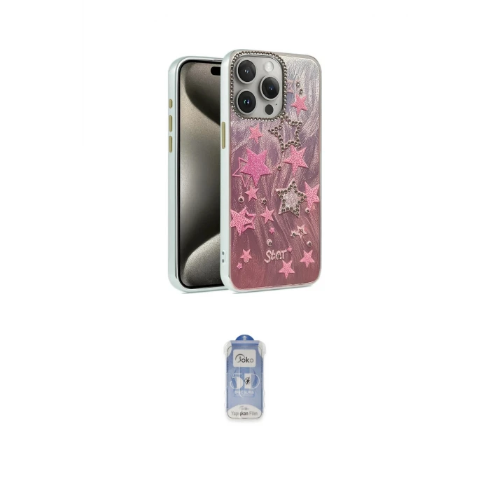 ieg™ iPhone 15 Pro Max Kılıf Zirve Modern Prime - Siyah Joko Magic 5D Cam