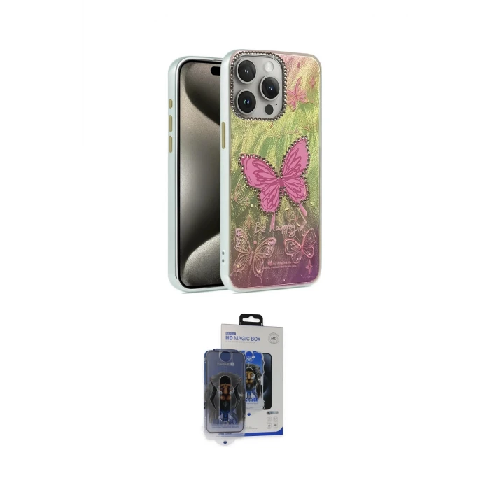 ieg™ iPhone 15 Pro Max Kılıf Zirve Modern Prime - Siyah Vanessa Magic Cam