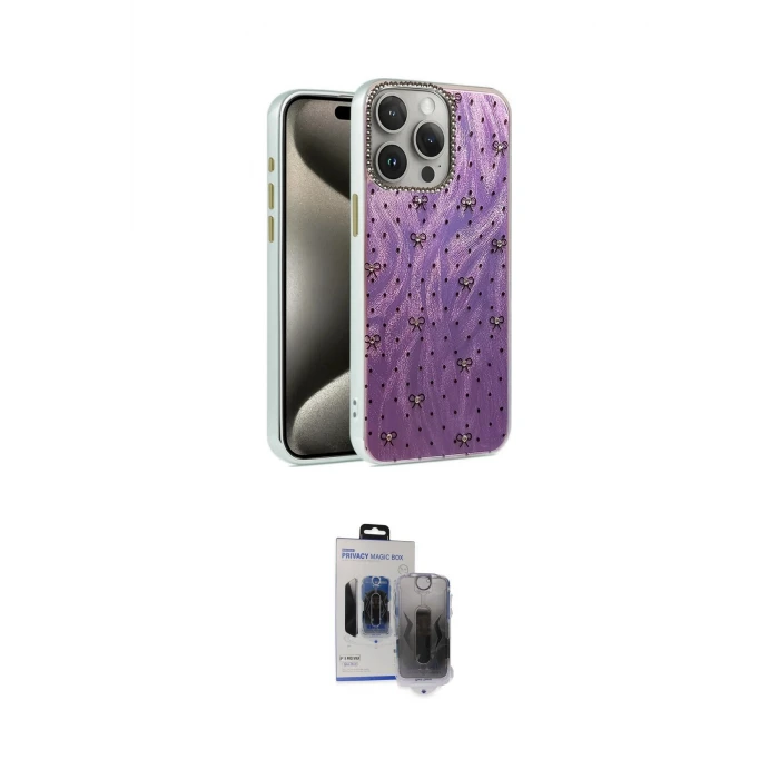 ieg™ iPhone 15 Pro Max Kılıf Zirve Modern Prime - Siyah Vanessa Magic Hayalet Cam