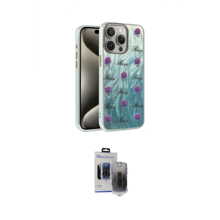 ieg™ iPhone 15 Pro Max Kılıf Zirve Modern Prime - Siyah Vanessa Magic Hayalet Cam