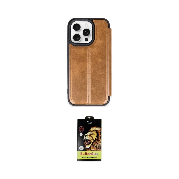 ieg™ iPhone 15 Pro Max Kılıf Zirve Yansıma Serisi - Siyah Buffer Cam Ekran Koruyucu
