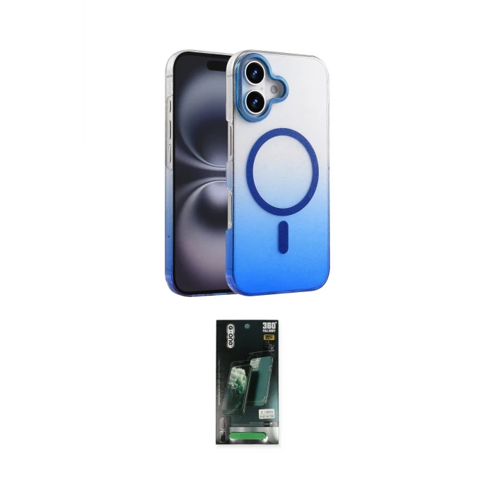 ieg™ iPhone 16 Kılıf Ahenk Doku Özel Seri - Siyah 360 Mat Full Body Arka Koruyucu