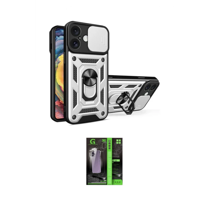 ieg™ iPhone 16 Kılıf Ahenk Klasik - Şeffaf 360 Full Body Arka Koruyucu