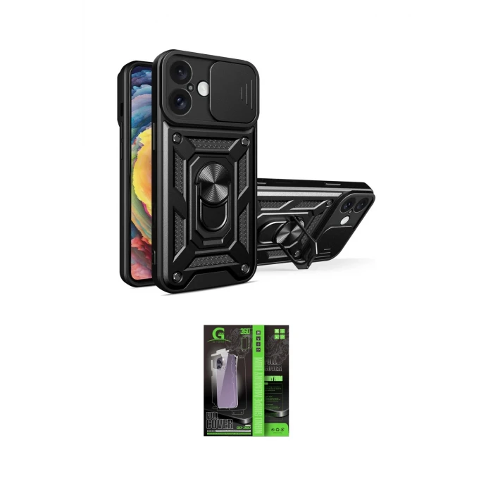 ieg™ iPhone 16 Kılıf Ahenk Klasik - Şeffaf 360 Full Body Arka Koruyucu