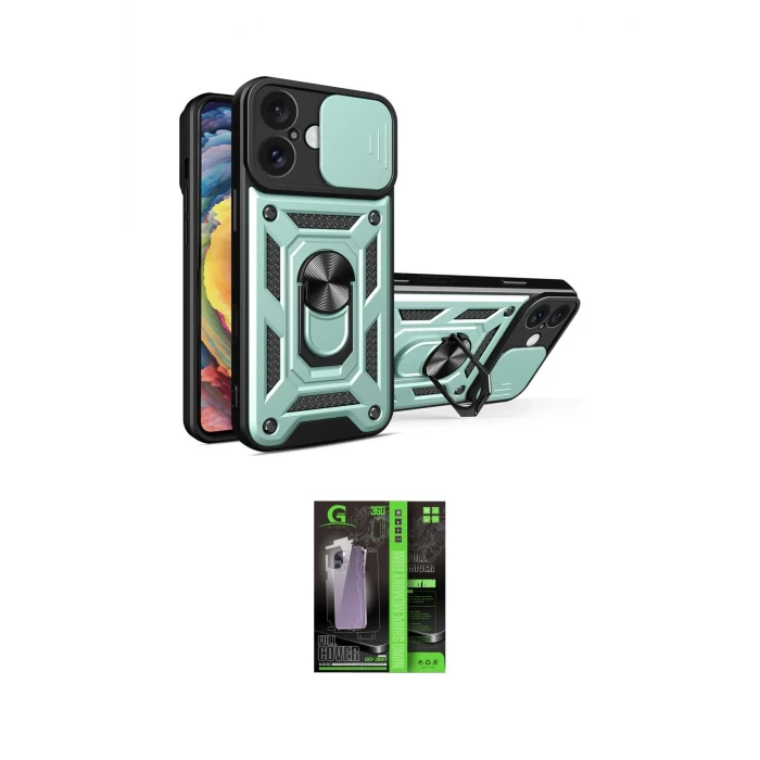 ieg™ iPhone 16 Kılıf Ahenk Klasik - Şeffaf 360 Full Body Arka Koruyucu
