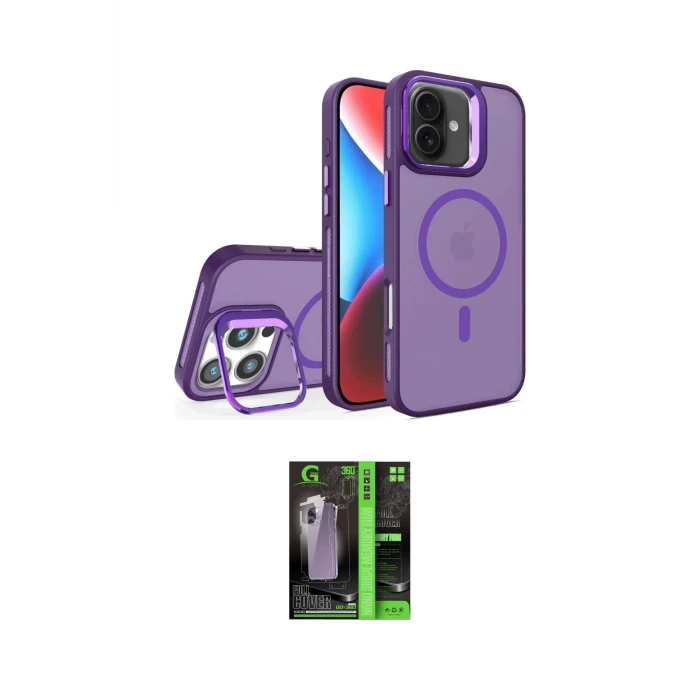 ieg™ iPhone 16 Kılıf Akış Form - Şeffaf 360 Full Body Arka Koruyucu