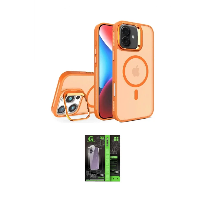 ieg™ iPhone 16 Kılıf Akış Form - Şeffaf 360 Full Body Arka Koruyucu