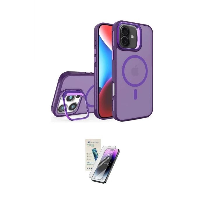 ieg™ iPhone 16 Kılıf Akış Form - Şeffaf Pasifik Cam Ekran Koruyucu