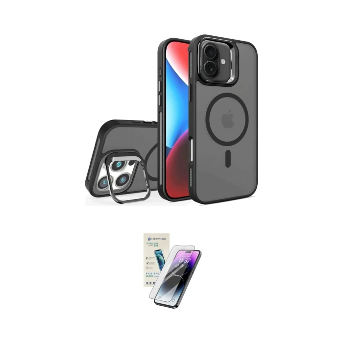 ieg™ iPhone 16 Kılıf Akış Form - Şeffaf Pasifik Cam Ekran Koruyucu