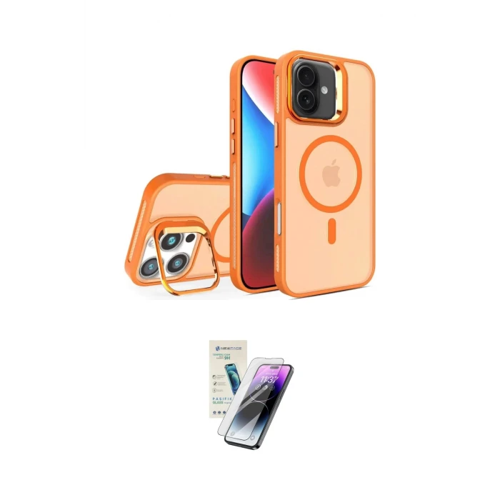 ieg™ iPhone 16 Kılıf Akış Form - Şeffaf Pasifik Cam Ekran Koruyucu