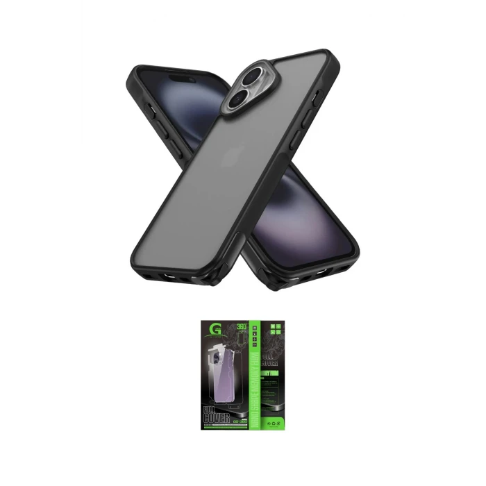 ieg™ iPhone 16 Kılıf Atlas Form - Şeffaf 360 Full Body Arka Koruyucu