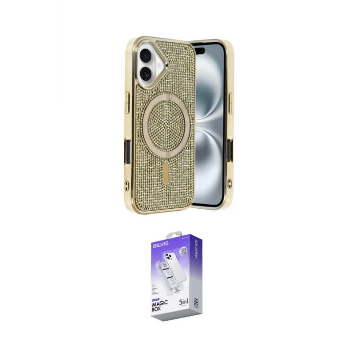 ieg™ iPhone 16 Kılıf Eksen Çizgi - Siyah Bilvis 5in1 3D Magic Cam Ekran Koruyucu