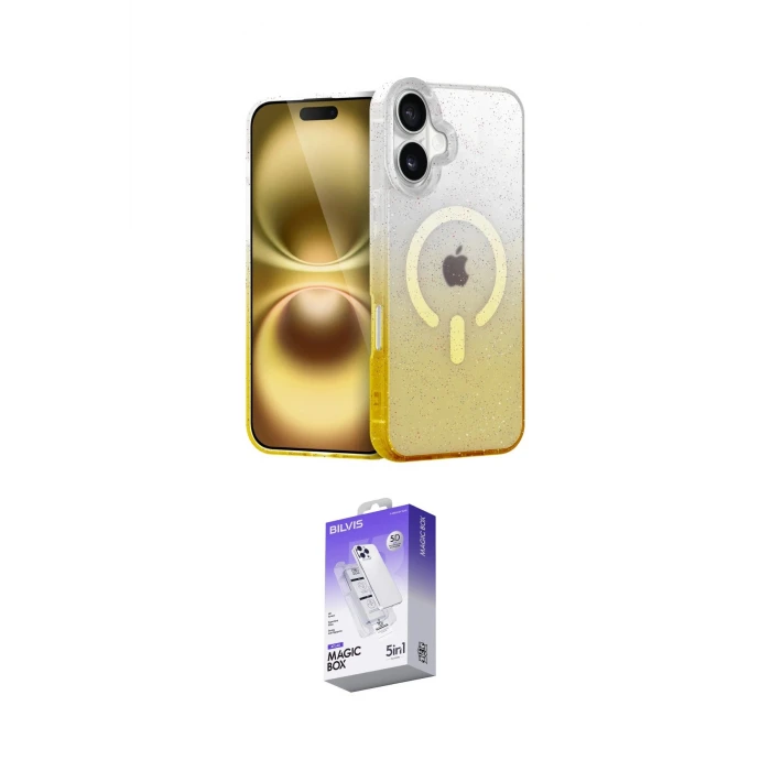 ieg™ iPhone 16 Kılıf Eksen Minimal Özel Seri - Siyah Bilvis 5in1 3D Magic Cam Ekran Koruyucu